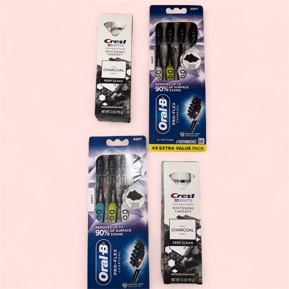 Oral-B Pro-Flex Charcoal Toothbrush Set - Black Blue and Green